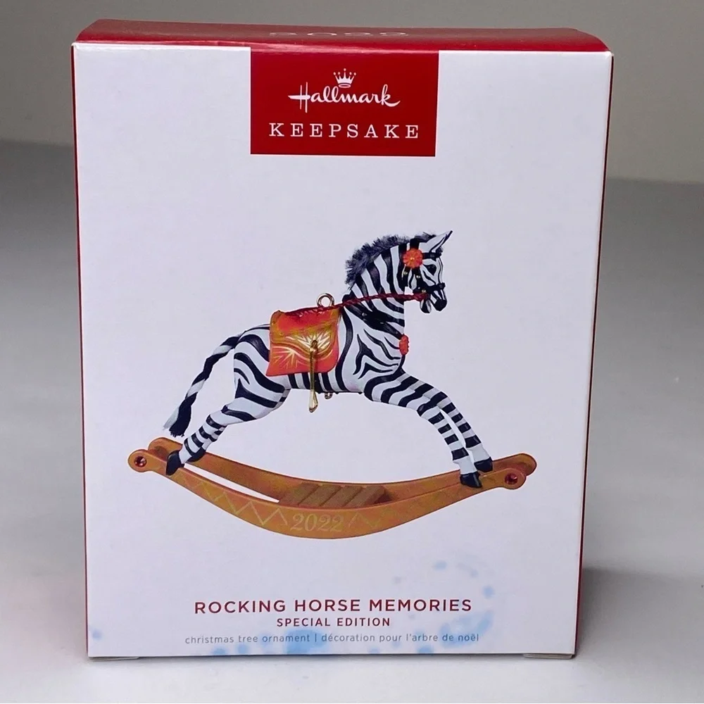 Hallmark Keepsake Ornament 2022 Rocking Horse Memories Zebra Stripes